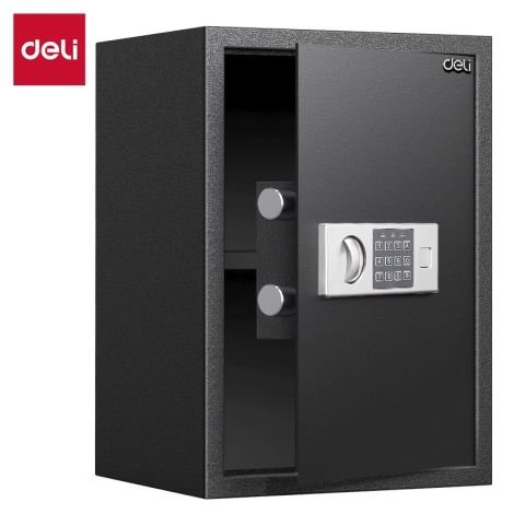 Coffre-fort numérique Deli ET525 avec clavier et clé 35x31x50 cm - 13,7 kg noir