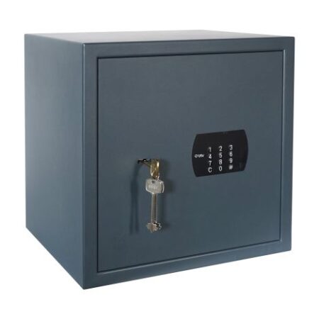 Coffre-fort BTV DECORA E-40 - 400 x 400 x 350 - 22,5 kg Combinaison Electronique + Serrure à clé double panneton